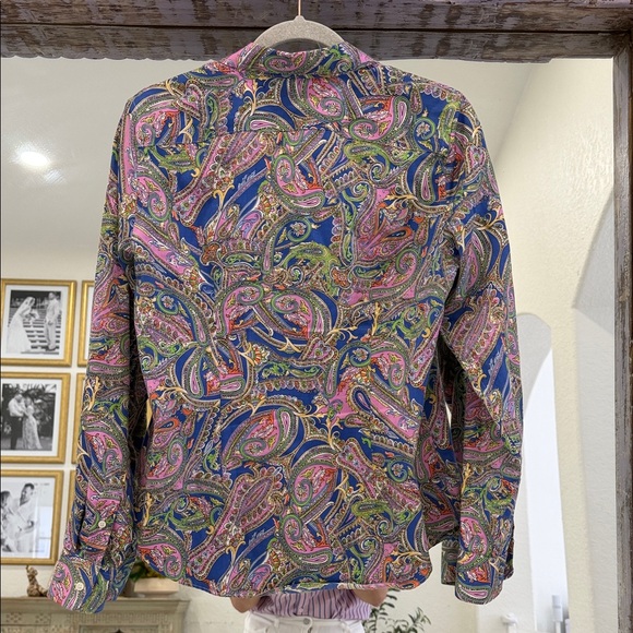 Ralph Lauren Colorful Paisley Button Down Non-Iron Shirt - Picture 6 of 6